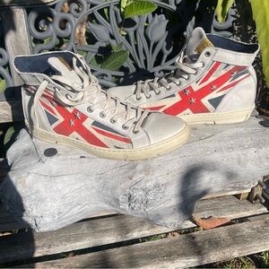 Steve Madden Red and White High-Top Sneakers